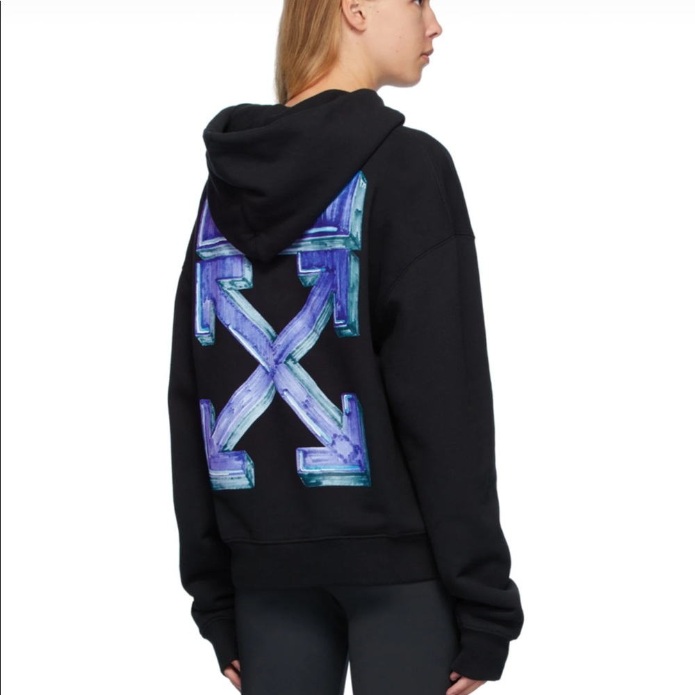 Offwhite Black hoodie oversized fit worn 3 times